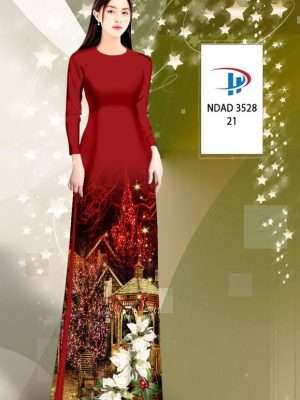 Vải Áo Dài Phong Cảnh Giáng Sinh AD NDAD3528 48